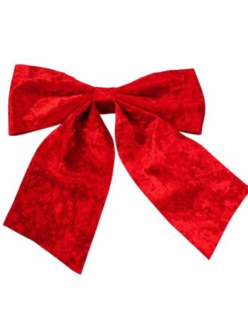 Fényes bársony masni- 28 x 34cm - Piros