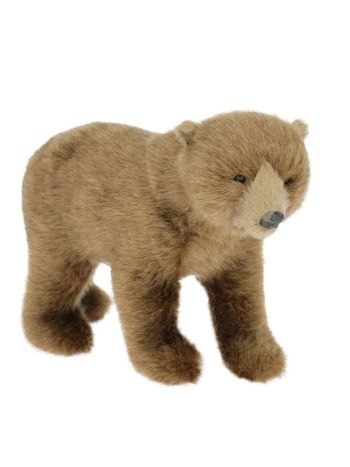 Medve műanyag- textil 20x8x11 cm barna