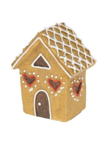 Mézeskalács ház poly 7-7x4-5x6-8 cm barna- fehér