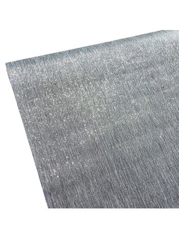 Metál vászon dekorációs anyag- asztali futó- 28cm x 5m - Ezüst