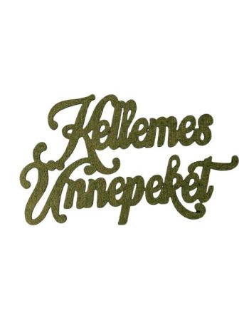 3db. Kellemes Ünnepeket karácsonyi fa felirat 10 x 6cm - Sötétzöld