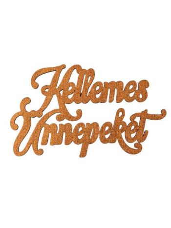 3db. Kellemes Ünnepeket karácsonyi fa felirat 10 x 6cm - Bronz