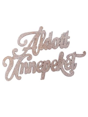 2db. Áldott Ünnepeket karácsonyi fa felirat 12.5 x 8cm - Ezüst