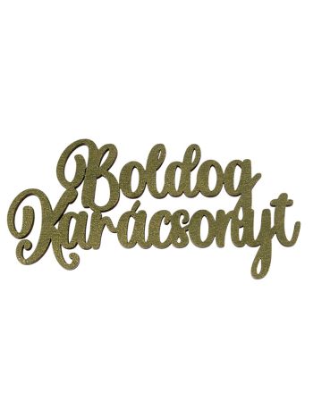 4db. Boldog Karácsonyt fa felirat 10 x 5cm - Sötétzöld
