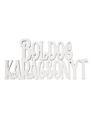 4db. Boldog Karácsonyt fa felirat 10 x 5cm - Matt fehér