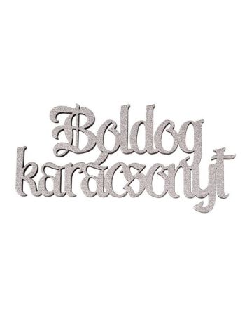 4db. Boldog Karácsonyt fa felirat 10 x 5cm - Ezüst