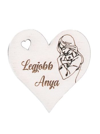 5db. Legjobb Anya feliratos szívecske 5cm - Fehér