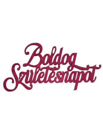 4db. festett fa Boldog Születésnapot felirat 10 x 5cm - Bordó