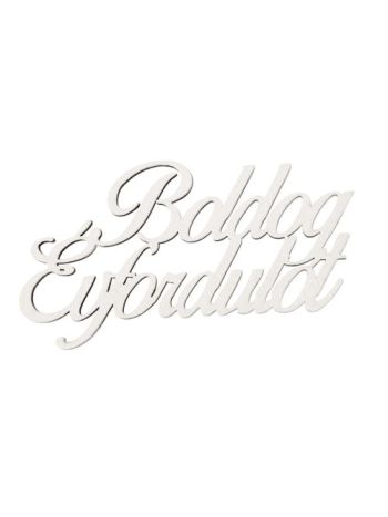 4db. Boldog évfordulót fa felirat 9.5 x 6cm - Fehér