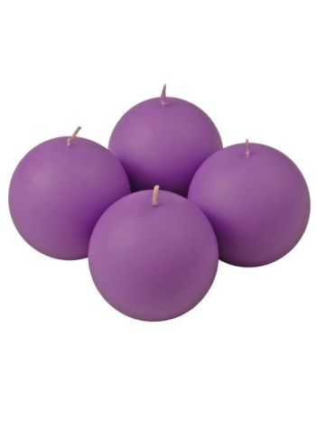 Adventi gömb gyertya készlet 8cm - Matt lila