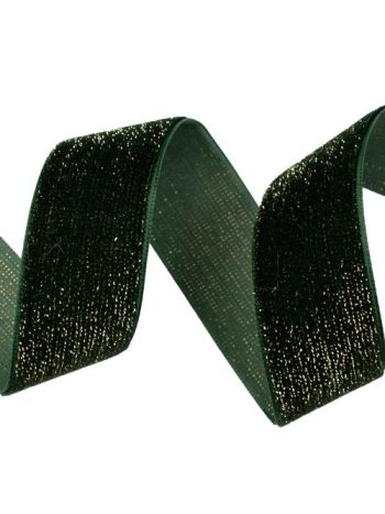 Csillogó bársony szalag 25mm x 10m - Sötétzöld