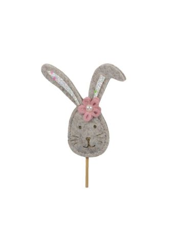 Nyúl betűzős textil 8 cm natúr S/6