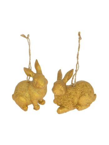 Nyúl fekvő akasztós poly 7-5x5-5x10 arany 2 féle  823-920