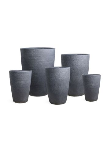 Óriás kaspó hosszúkás cement átm. 52-45-37-31-25 cm grafitszürke S/5