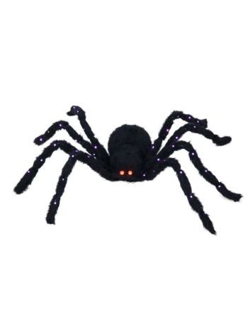 Óriás pók világító textil 130x20x30 cm fekete