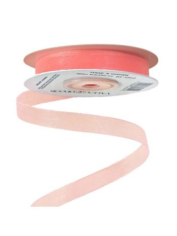 Organza szalag 10mm x 20m - Púder rózsaszín
