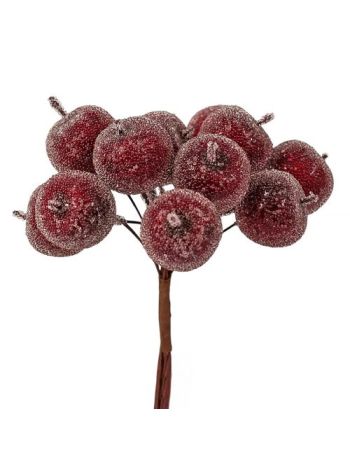 Cukros mini alma dekor pick ⌀ 2.2 cm- 12 szál- 10 cm magas - Bordó