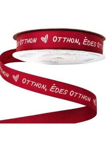 Otthon- Édes Otthon feliratos ripsz szalag 16mm x 20m - Bordó 16mm x