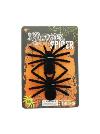 Pók bársony műanyag 10 cm fekete S/2