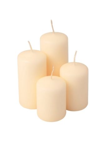 Lépcsős adventi henger gyertya készlet- Ø50 x 70/80/100/120mm - Matt ekrü