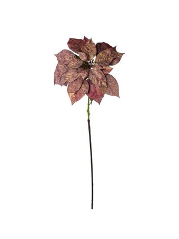 Selyemvirág mikulásvirág műanyag 74 cm bordó- arany