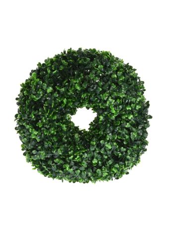 Selyemvirág buxus koszorú műanyag 40cm zöld DD54890