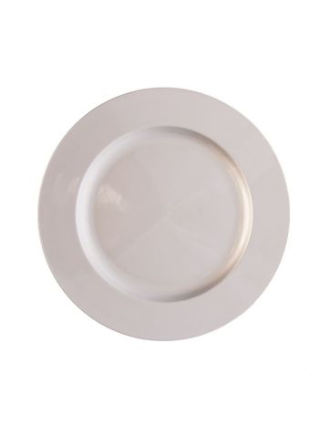 Tányér kerek S műanyag- 22x22x2 cm- fényes ezüst