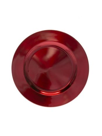 Tányér kerek S műanyag- 22x22x2 cm- fényes piros