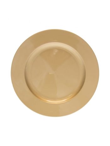 Tányér kerek L műanyag- 33x33x2 cm- arany
