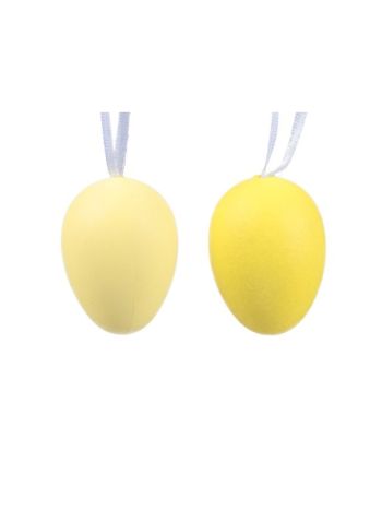 Tojás akasztós műanyag 3x4cm sárga S/12 @ 371907