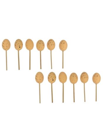 Tojás pöttyös betűzős műanyag 2-5cm natúr S/12  DD65137