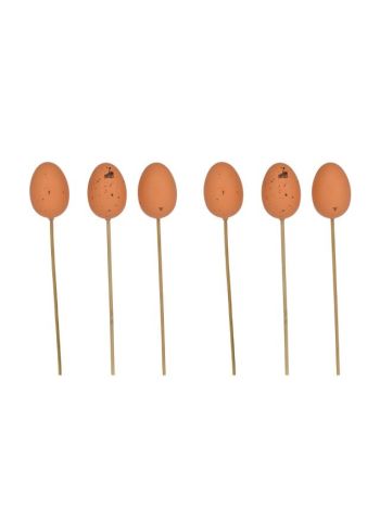 Tojás pöttyös betűzős műanyag 5cm narancs S/6 SSS