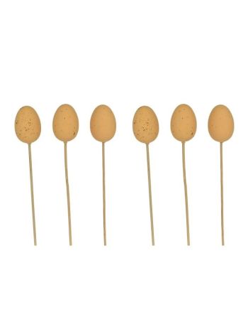 Tojás pöttyös betűzős műanyag 5cm natúr S/6 SSS