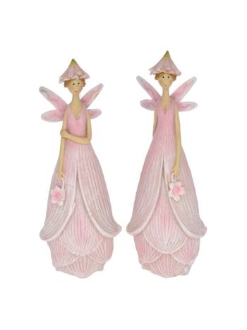 Tündér virággal álló poly 6-5x5x16cm rózsaszín 2 féle SSS