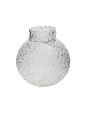 Váza texturált üveg 9x21x9 cm átlátszó
