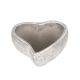 nyújtott szív alakú cement tál antikolt szürke 19x18x7-5cm