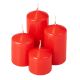 Lépcsős adventi henger gyertya készlet- Ø40 x 40/55/70/85mm - Lakk piros