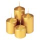 Lépcsős adventi henger gyertya készlet- Ø40 x 40/55/70/85mm - Metál arany
