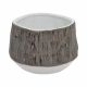 Kaspó fa mintával kerámia 13x16-5x13-5 cm fehér- barna