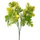 Monstera műnövény csokor 5 ágú- 35 cm magas - Zöld / Sárga